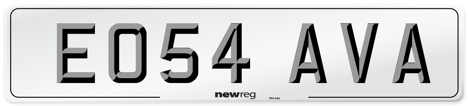 EO54 AVA Number Plate from New Reg